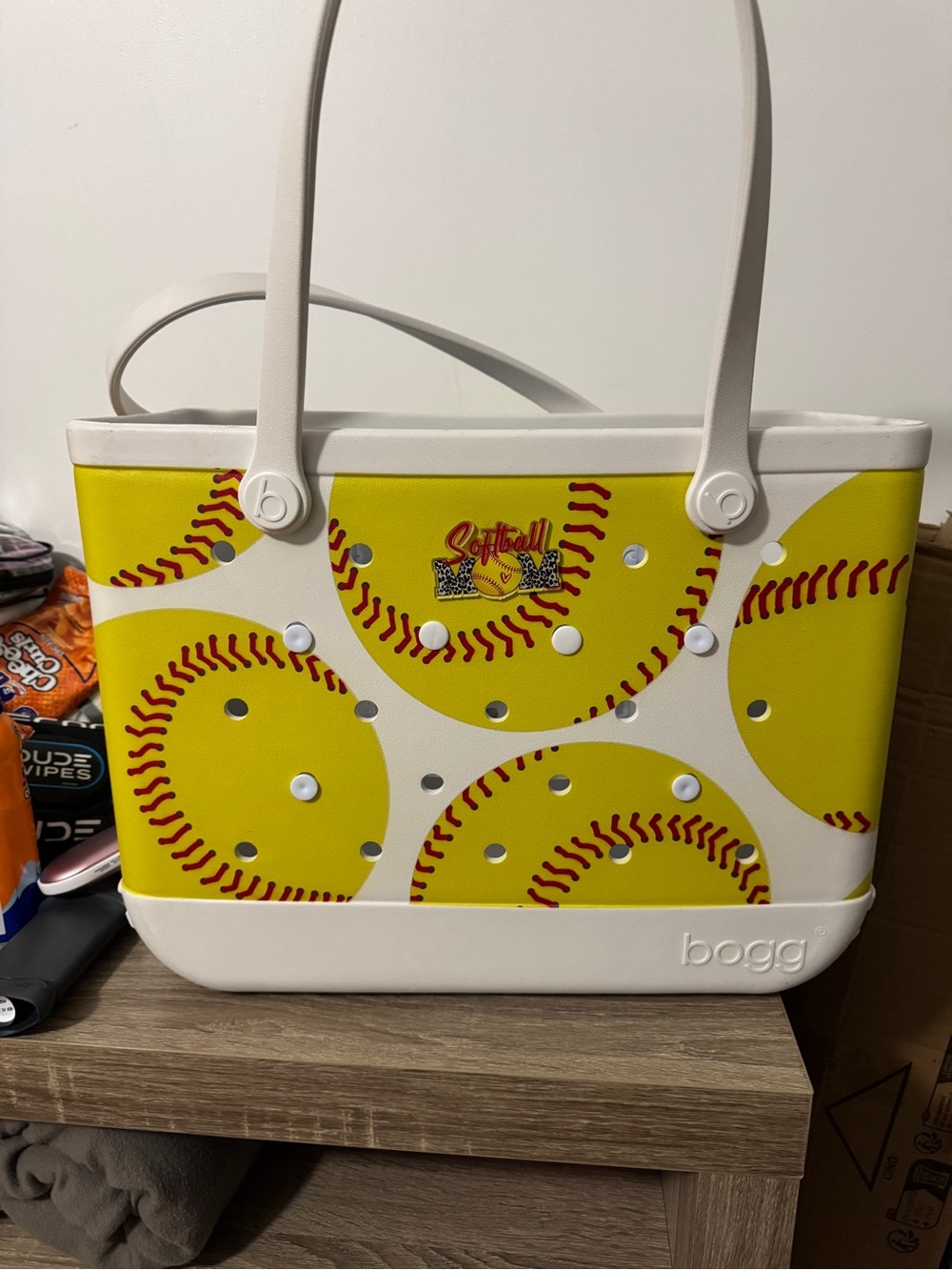 Bogg Bag large Softball Print Tote